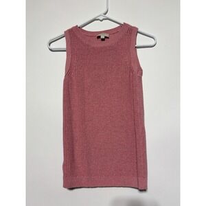 LOFT Outlet Petite Women Size XXS Sweater Tank Pink Sleeveless Top 526393
